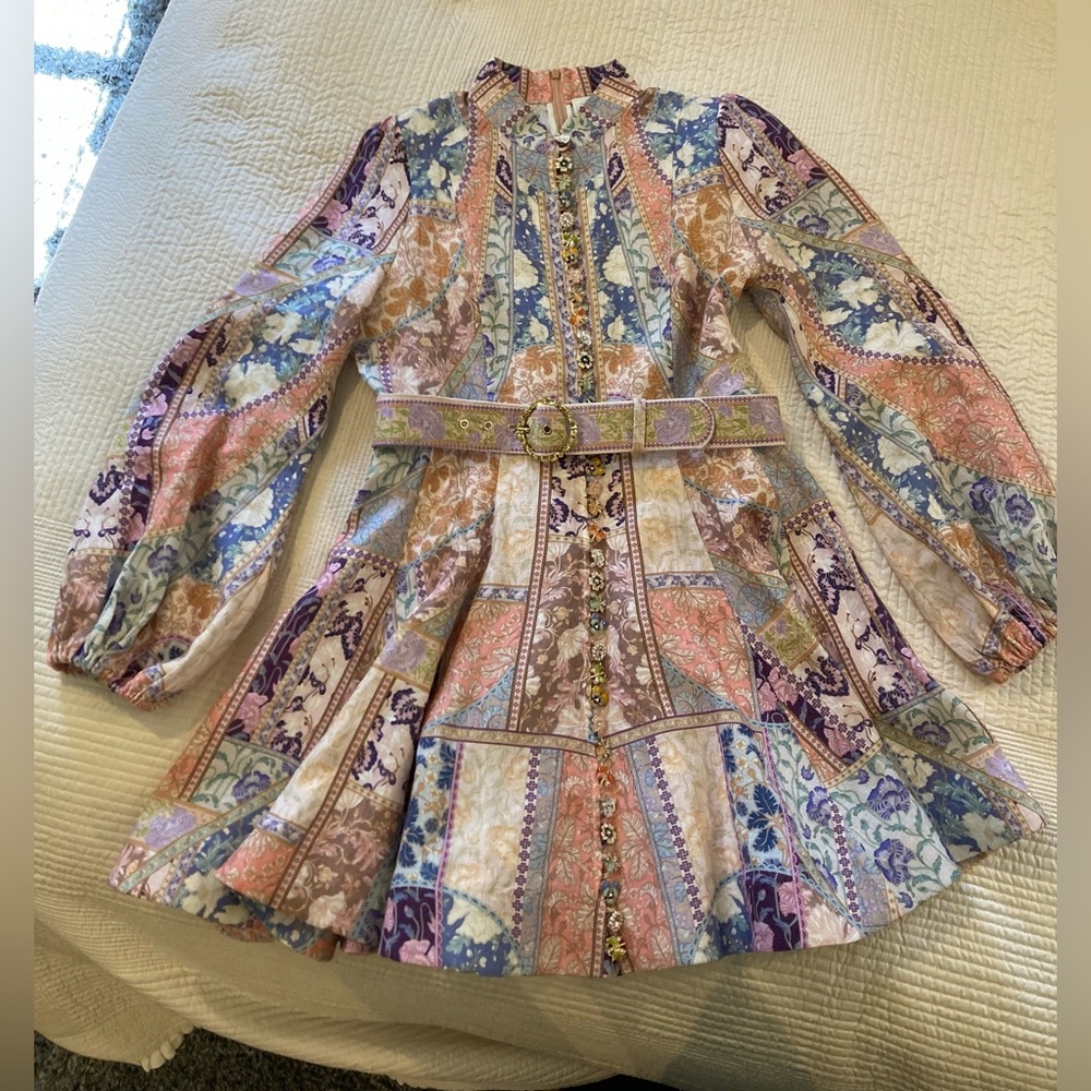 Zimmermann pastel floral skater dress